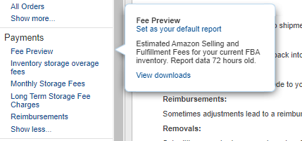 Amazon Inventory Fee Report