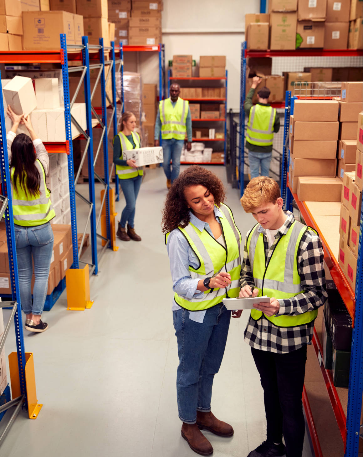 warehouse team picking orders