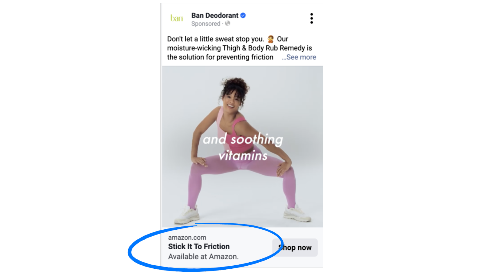 A social media ad for a product sold on Amazon