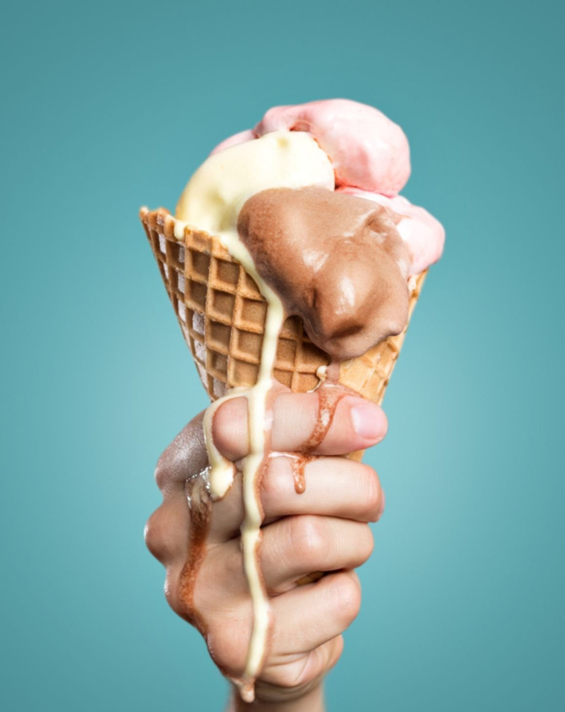 melting ice cream cone