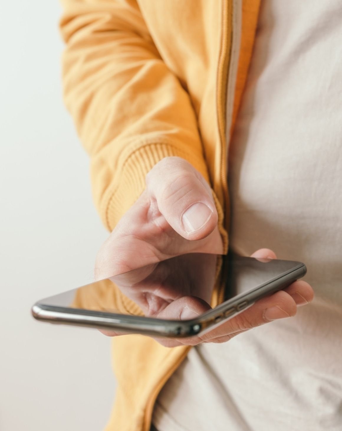 a person holding a smartphone